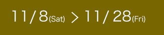11/8Satˏ11/28Fri